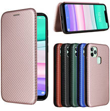 Funda con tapa para Oukitel C22 2021, carcasa de carbono para tarjetas magnéticas, carcasa para teléfono, Cartera de cuero para Oukitel C22 2024 - compra barato