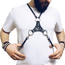 Rave traje gótico cuero tapas fetiche hombres Gay pecho arnés cinturones ajustable Bondage jaula cuerpo arnés Correa Punk para BDSM 2024 - compra barato