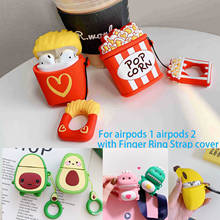 For AirPods 2 Case Cute cartoon dinosaur baby/avocado French Fry /cactus silicon Cover For Air pods Bluetooth Earphone Case capa 2024 - buy cheap