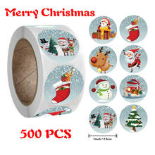 500pcs/roll Round Merry Christmas Santa Claus Stickers Seal Labels Envelope Cards Gift Package Scrapbooking Festival Decoration 2024 - buy cheap