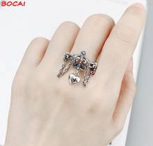 Real 925 sterling silver crown tassel ring female silver niche design Korean simple jewelry 2024 - buy cheap