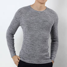 2020 novo outono fino 100% cashmere e lã suéteres roupas de moda inverno camisolas masculinas cor sólida fino ajuste masculino pulôver kn 2024 - compre barato