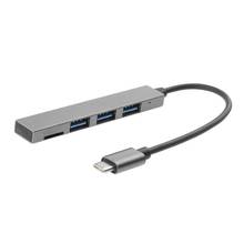 Hub 4 en 1 USB 3,1 tipo C a USB 3,0, concentrador de aleación de magnesio con ranura para lector TF, 3 puertos para MacBook Pro/Air 2018 2024 - compra barato