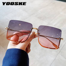 YOOSKE Square Metal Sunglasses Women Half Frame Retro New Spectacles Big Frame Sun Glasses Gradient Lenses Colored Outdoors 2024 - buy cheap