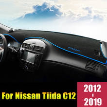 Cubierta para salpicadero de coche, alfombrilla para panel de instrumentos, Protector Anti-UV, accesorios para Nissan Tiida C12 2012-2018 2019 2024 - compra barato