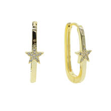 Модные милые серьги со звездами 2020, высококачественные серьги-кольца с фианитами и подвесками с кристаллами для женщин, мужчин, девочек, корейские ювелирные изделия, подарки 2024 - купить недорого