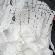 14 jardas flores requintadas algodão bordado renda guarnição roupas decoração vestuário material bordado acessórios de costura 294 2024 - compre barato