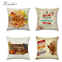 New Thanksgiving theme English turkey Linen Throw Pillow Car Home Decoration Decorative Pillowcase cushion cover 2024 - buy cheap