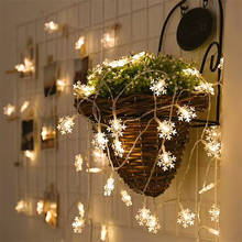 Cadena de copos de nieve de Navidad, lámpara cálida de hadas para decoración de árbol de Navidad, adorno, CKG59, 3M 2024 - compra barato