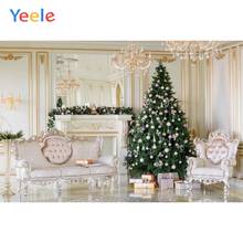 Yeele с Рождеством фоны для фотосъемки дерево люстра диван Крытый пользовательский Виниловый фон для фотостудии 2024 - купить недорого