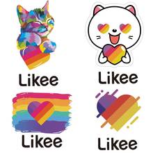 Funny Likee Cat Thermo Sticker Applique On Clothes DIY A-level Washable Iron On Patches For Clothing Colorful likee App Patch 2024 - buy cheap