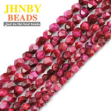 Jhnby facetado rosa olho de tigre vermelho pedra natural 6/8mm espaçadores grânulos soltos para fazer jóias diy pulseiras pingentes descobertas 2024 - compre barato