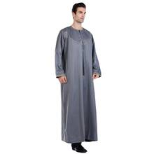 Men Muslim Thoub Thobe Jubba Robe Saudi Long Sleeve Kaftan Mens Loose Maxi Dress Abaya Arab Dishdasha Clothes Caftan Robe Casual 2024 - buy cheap