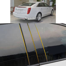 Автомобильная накладка из поликарбоната на стойку, отделка двери, окна, пианино, черная молдинговая наклейка, пластина 6 шт. для Cadillac XTS 2013-2018 2024 - купить недорого