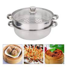 28cm 2-Layer Steamer Stainless Steel Kitchen Boiling Soup Steaming Pot with Lid The pot has been carefully polished to a smooth 2024 - buy cheap