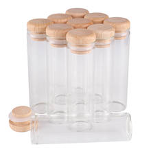 24 pieces 50ml 30*100mm Test Tubes with Wooden Lids Glass Spice Jars Glass Vials Wishing Bolttes Wish Bottle Glass Container 2024 - buy cheap