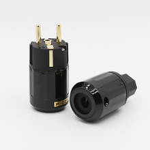 5Pairs P029E+C029 Schuko Power Plug 24k Gold-Plated EU version power plug male female plug 2024 - buy cheap
