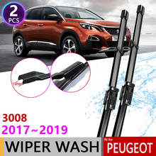 for Peugeot 3008 2017~2019 2018 Mk2 3008GT GT Car Wiper Blades  Front Windscreen Windshield Wipers Car Accessories Stickers 2024 - buy cheap