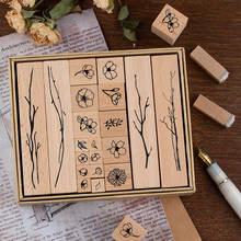 20 Pcs/Lot Vintage Flowers Branch Decoration Stamp Wooden Rubber Stamps for Scrapbooking Stationery DIY Craft Standard Stamp 2024 - buy cheap