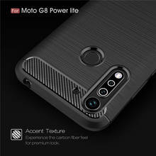 Para capa moto g8 power lite caso duro tpu fibra de carbono para motorola moto g8 power lite capa para moto g8 power lite fundas 2024 - compre barato