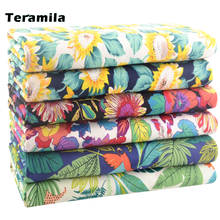 Teramila 50*145cm Bigger Flowers Soft Poplin Cotton Printed Fabrics For Sewing Clothes Quilting Textile Needlework Cloth Bedding 2024 - buy cheap