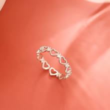Милые серебряные кольца в форме сердца, кольцо с ярким цирконием для женщин и девушек, лучший подарок на день рождения 2024 - купить недорого