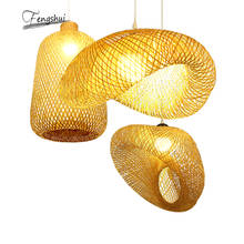 Modern Bamboo Lamp Art Decor Pendant Light  Restaurant Hotel Rattan Pendant Lamp for Living Room Hanging Lamp Kitchen Fixtures 2024 - buy cheap