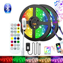 5050 RGB Bluetooth LED Strip 5M/10M/15M/20M DC12V  2835 Neon Tape Lamp+IR Remote/Music Control+Power Adapter For Home Decoration 2024 - buy cheap