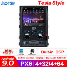 Reproductor Multimedia PX6 4 + 64 Tesla para coche, radio estéreo con Android 9,0, dvd, GPS, para Toyota land cruiser lc200 2008-2015 2024 - compra barato