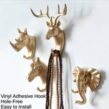 Wall Hanging Hook Vintage Deer Head Antlers for Hanging Clothes Adhesive Decoration Racks Cloth Coat Bag Hat Hanging Key Hooks 2024 - buy cheap