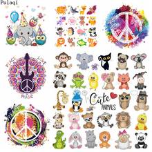 Pulaqi Peace Sign Patches Iron on Transfers for Clothes Heat Transfer Thermal Hot Vinyl Ironing Stickers Clothes Applique Stripe 2024 - buy cheap