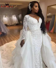 Wedding Dress 2022 Mermaid Removable Skirt Crystal Beaded Luxury Formal Bride Dress Custom Made KW38 2024 - buy cheap