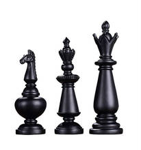 1 Juego de piezas de ajedrez de resina, adornos, figuritas de ajedrez Internacional, decoración familiar, juego de mesa, decoración del hogar, artesanías 2024 - compra barato
