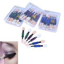 Esponja de doble punta para sombra de ojos, 10 unids/set/juego, herramienta de maquillaje, Color de belleza aleatorio 2024 - compra barato