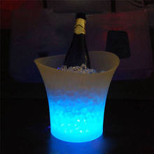 Cubo de hielo de plástico para champán y cerveza, barras de iluminación LED que cambian de Color, impermeable, 5L, envío directo 2024 - compra barato