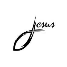 Pegatina cursiva de Jesús para coche, calcomanías de vinilo con forma de cruz, pescado, motocicleta, accesorios exteriores, para Bmw, Audi, Jeep, barco 2024 - compra barato