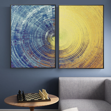 Canvas Painting Abstract Blue And Yellow Circles Pattern Modern Posters And Prints Wall Art Pictures For Living Room Home Decor 2024 - buy cheap