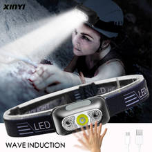 Mini LED Headlamp Body Motion Sensor Headlight With USB charging Rechargeable Camping Flashlight 6000LM Head Light Torch Lamp 2024 - buy cheap