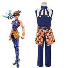 Wholesale Japanese Anime JoJos' Bizarre Adventure Narancia Ghirga Cosplay Costume Full Set Halloween Party Costumes Outfit Suit 2024 - buy cheap