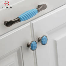 Ceramic Zinc Alloy Decorative Furniture Knobs Chinese Style Cabinet Wardrobe Door Handle For Interior Doors Hardware Handles 2024 - buy cheap