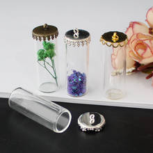 Tubo de vidrio hueco con base de ajuste, 2 uds., 40x15mm, viales de vidrio, botella de vidrio colgante, joyería, colgante, globo, accesorios de joyería 2024 - compra barato