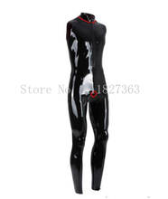 New Latex Catsuit Men Sleeveless Front Zip Crotch Hole Ring Hole Customized 2024 - buy cheap