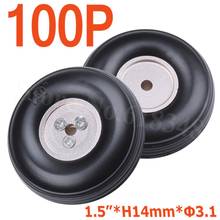 100pcs 1.5"/ 38mm Small Rubber Wheels Aluminum Hub Core Thickness:14mm Axle hole: 3.1mm RC Airplane Replacement Parts 2024 - buy cheap
