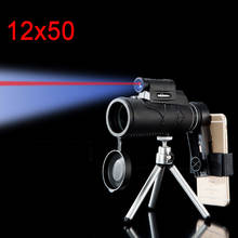 High Power Monocular Zoom 12x50 BAK4 Prism Telescope Night Vision Binocular Hunting Scopes Spyglass With Laser Light Hiking Gear 2024 - buy cheap