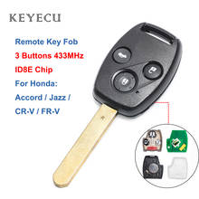 Keyecu Remote Key with 3 Buttons 433MHz ID8E Chip for Honda Accord 2006-2009, Jazz 2006-2008,CR-V 2006-2008,FRV 2007-2009 2024 - buy cheap