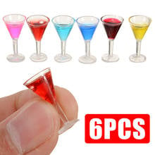 6pcs Colorful Miniature Colorful Wine Cocktail Glass For 1:12 Dollhouse Drinking Bar Decoration Dollhouse Accessories 2024 - buy cheap
