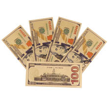 Памятная банкнота евро, 7 шт., 5-500 долларов, позолоченная поддельная банкнота, коллекция сувениров, антикварное покрытие, украшение 2024 - купить недорого