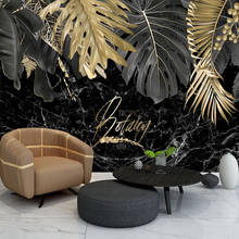 Custom Any Size Mural Wallpaper 3D Stereo Black Golden Tree Leaf Plant Wall Painting Living Room Bedroom Luxury Home Decor Decal 2024 - buy cheap