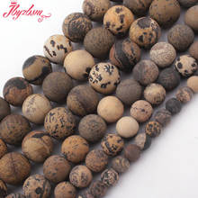 6,8,10,12mm Frost Round Picture Jaspers Beads Natural Stone Beads For DIY Necklace Bracelet Jewelry Making 15" Free Shipping 2024 - купить недорого
