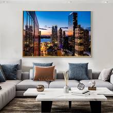 New York City Night Scene Building Landscape Canvas Painting Cuadros Poster Print Wall Art for Living Room Home Decor (No Frame) 2024 - buy cheap